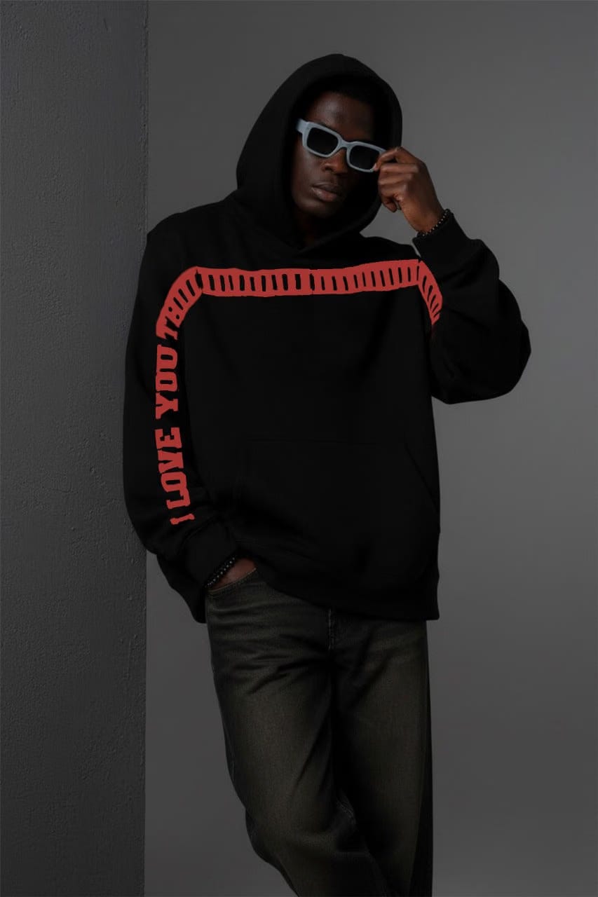 I LOVE YOU THIIIIIIS MUCH Black Hoodie