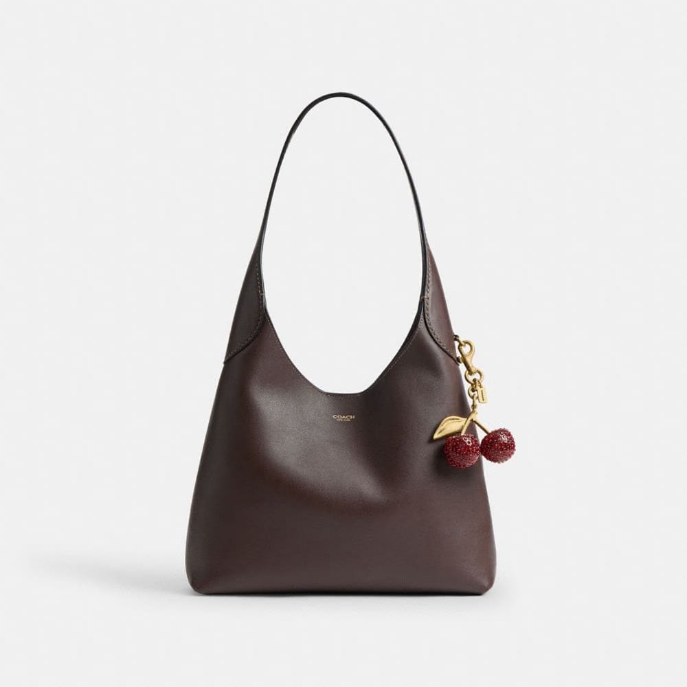 Coach Crystal Cherry Bag Charm Brass Red