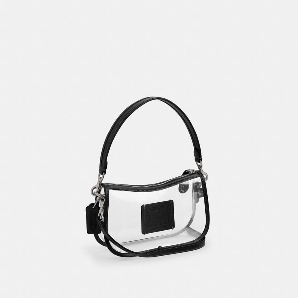 Coach Stadium Swinger Bag Silver Black