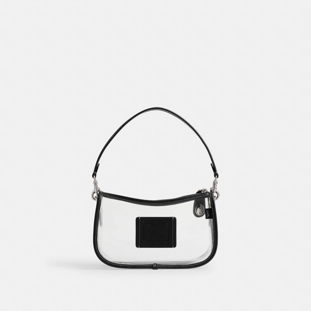 Coach Stadium Swinger Bag Silver Black