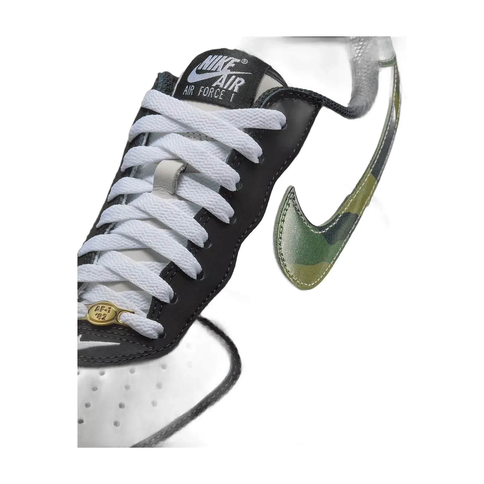 Nike Air Force 1 Low 'Black Patent Camo Swoosh'