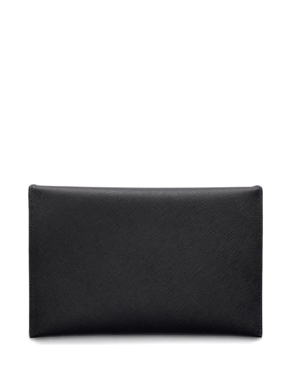 triangle-logo envelope clutch
