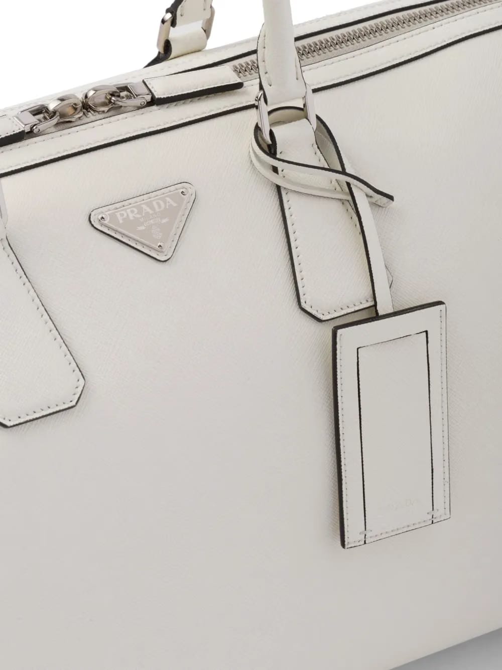 triangle-logo leather bag
