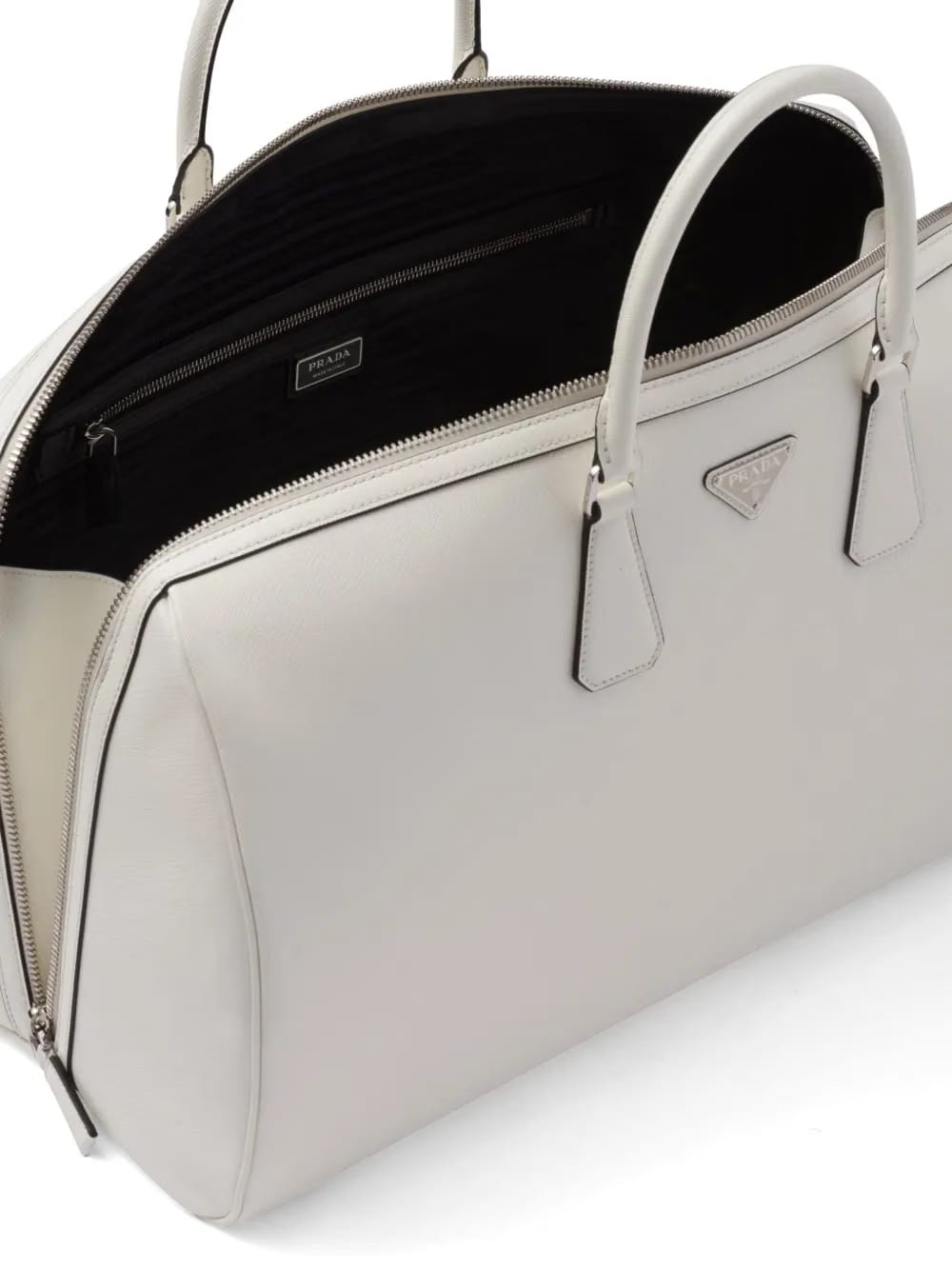triangle-logo leather bag