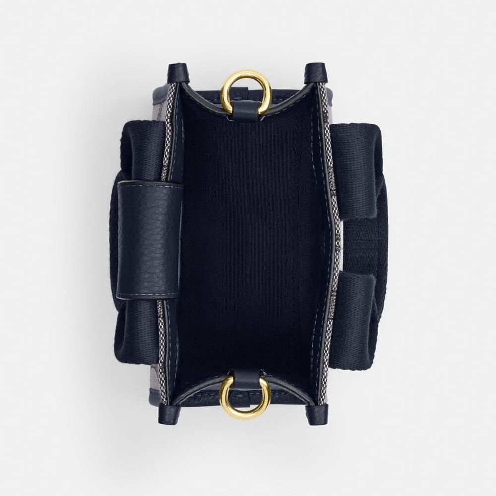 Coach Smith Mini Tote Bag In Signature Jacquard Gold Navy Midnight Navy