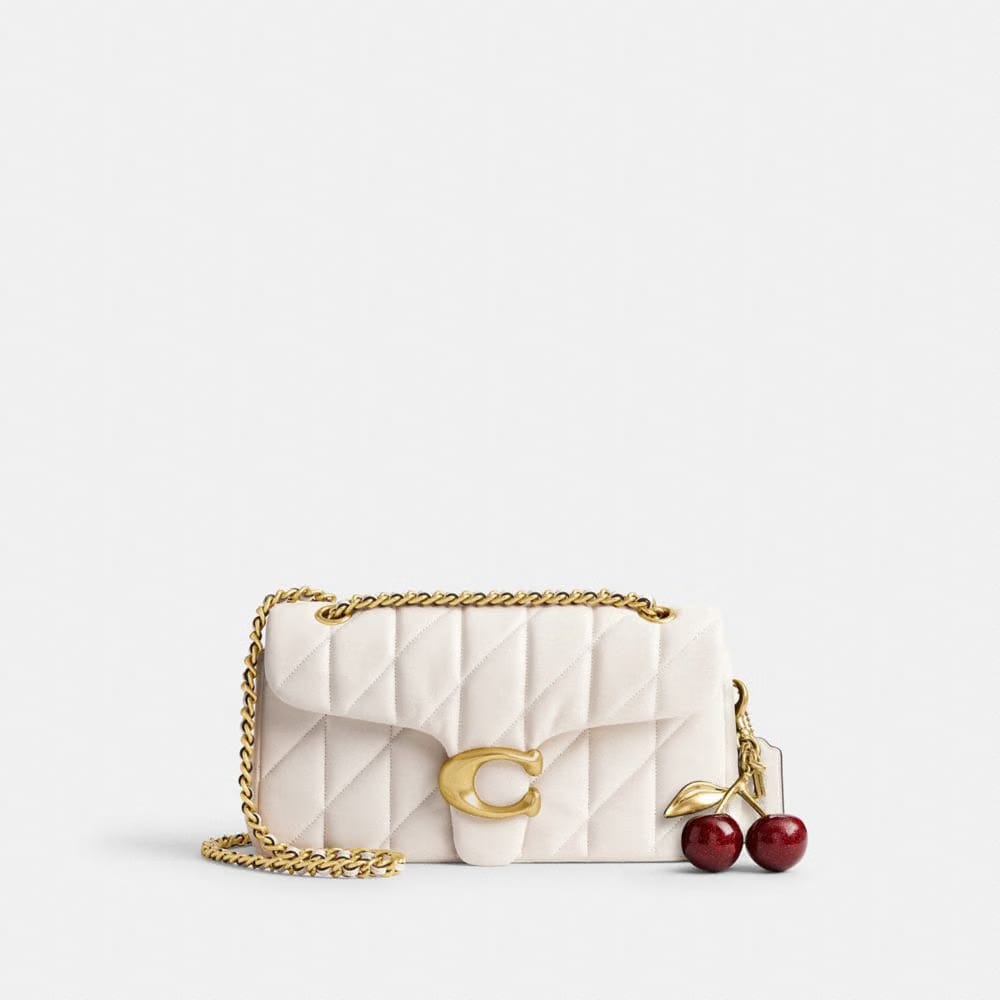 Coach Tabby Shoulder Bag 26 With Pillow Quilting Brass Chalk