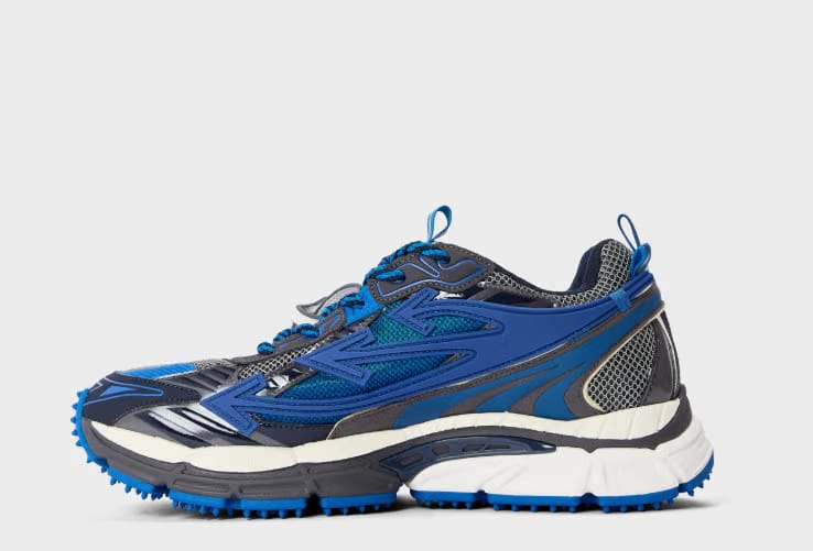 OFF WHITE Men's Be Right Back Retro-Inspired Comfort Sneakers 'Gunmetal/Blue'