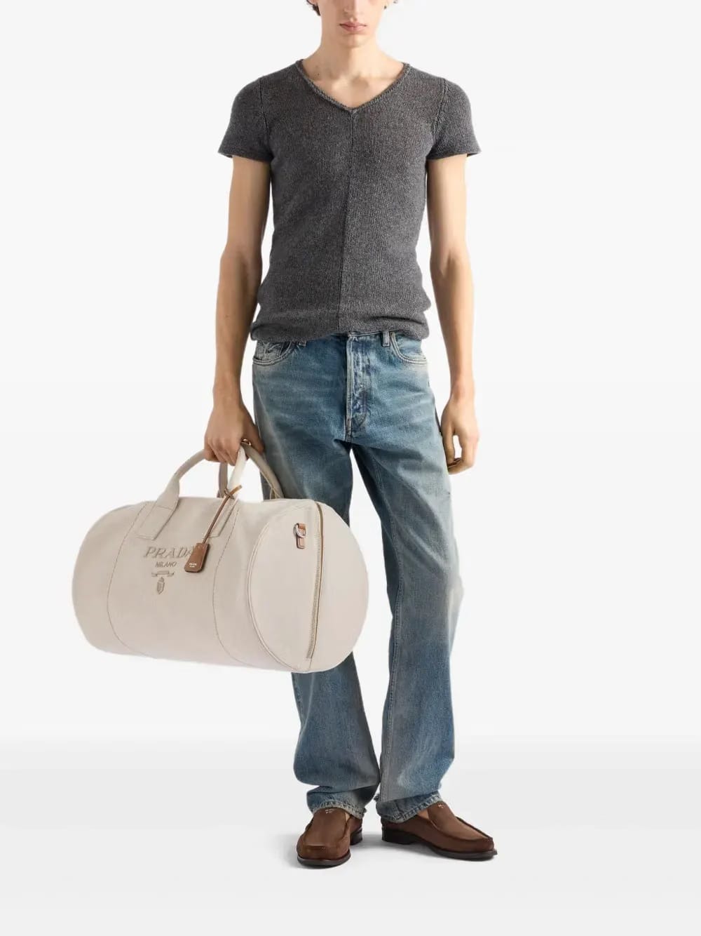 logo-embossed duffle bag