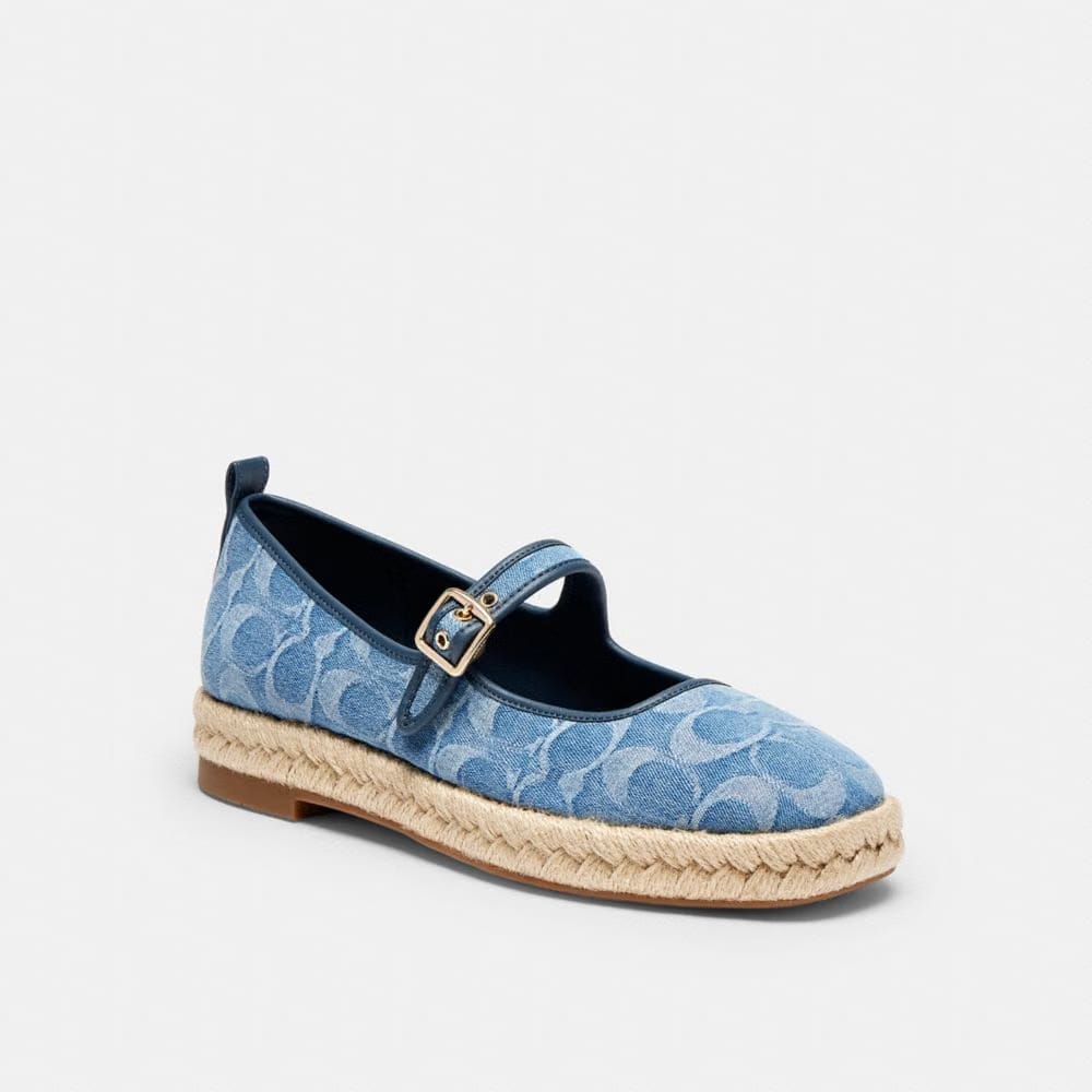 Women's Coach Mary Jane Espadrille In Signature Denim Indigo