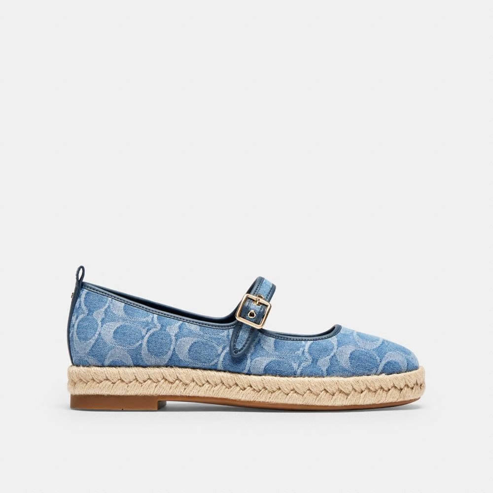 Women's Coach Mary Jane Espadrille In Signature Denim Indigo