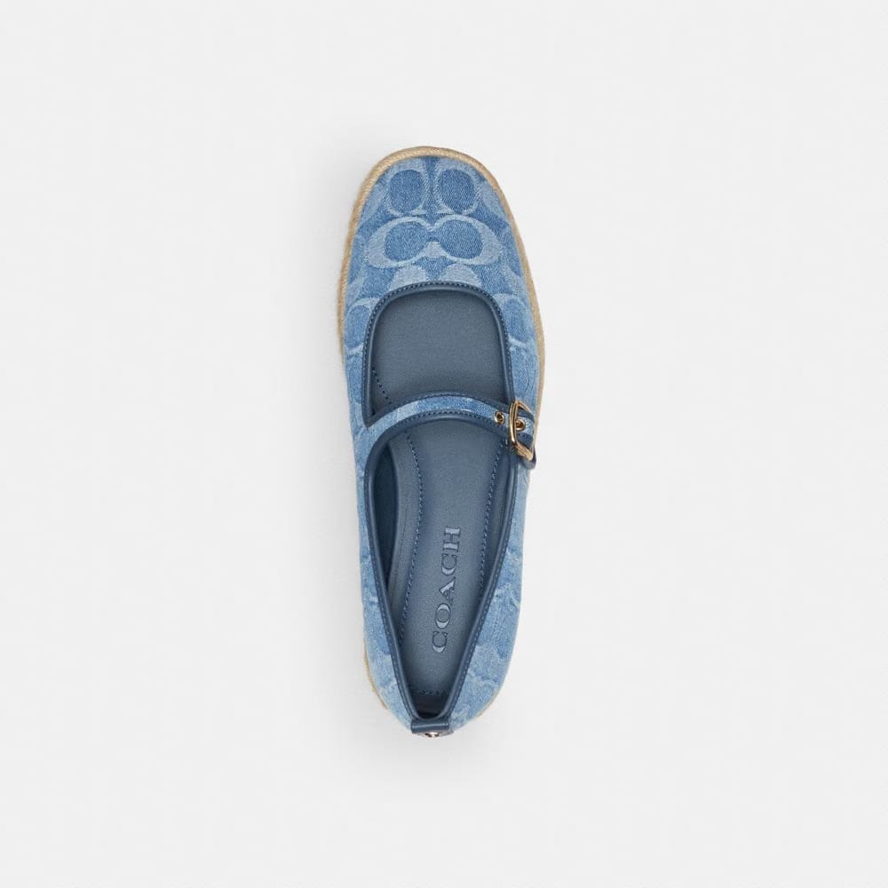 Women's Coach Mary Jane Espadrille In Signature Denim Indigo