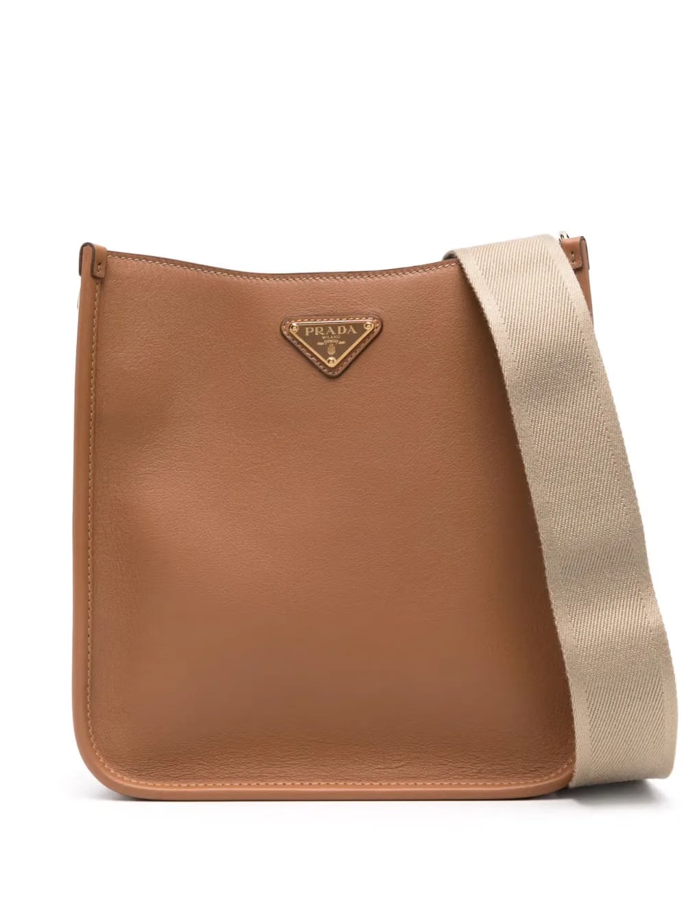 triangle-logo leather crossbody bag