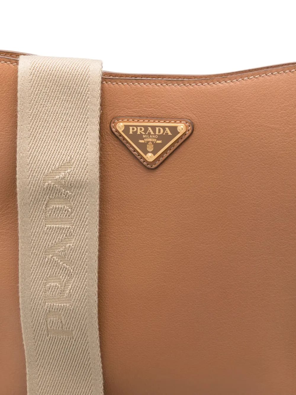 triangle-logo leather crossbody bag