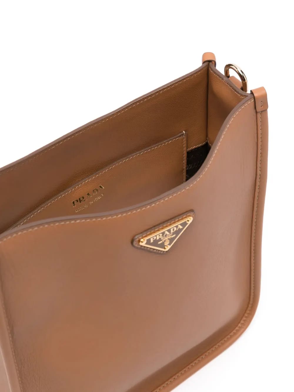triangle-logo leather crossbody bag