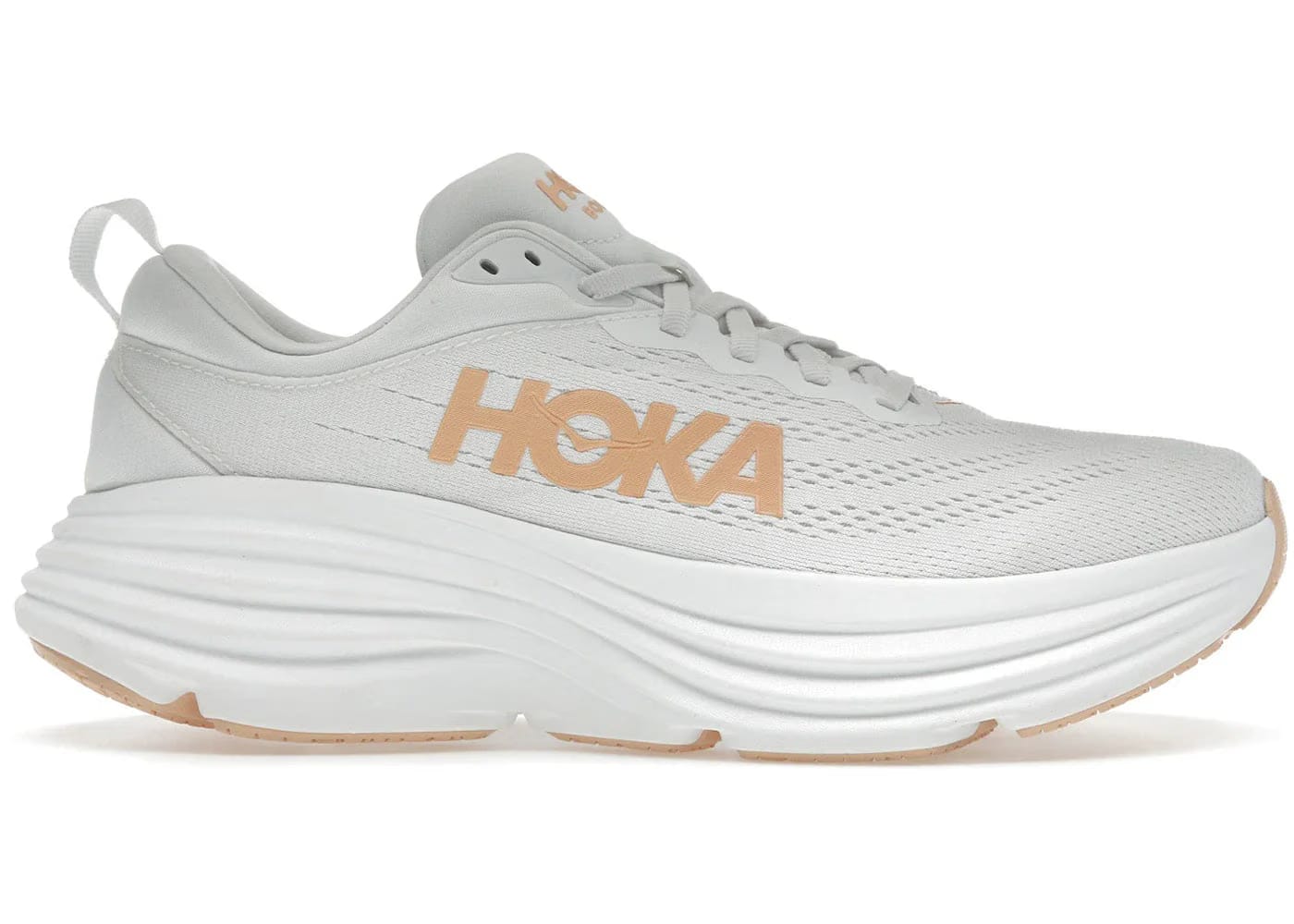 Hoka One One Bondi 8 White Cantaloupe Womens