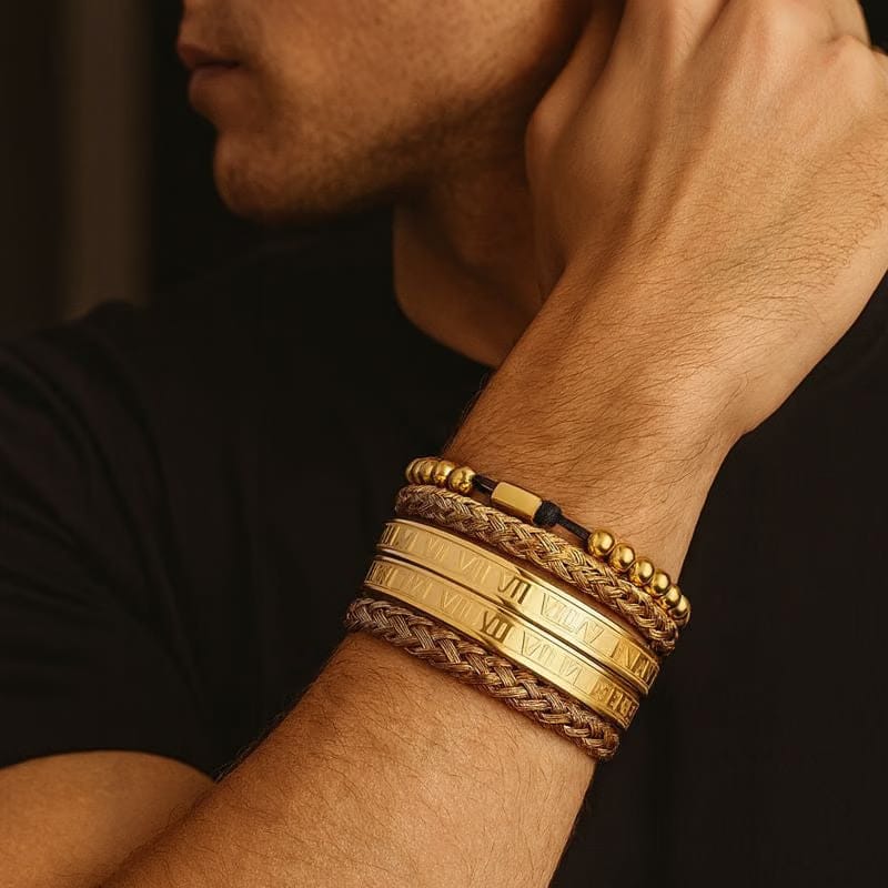 Punk Crown Titanium Beaded Bracelets