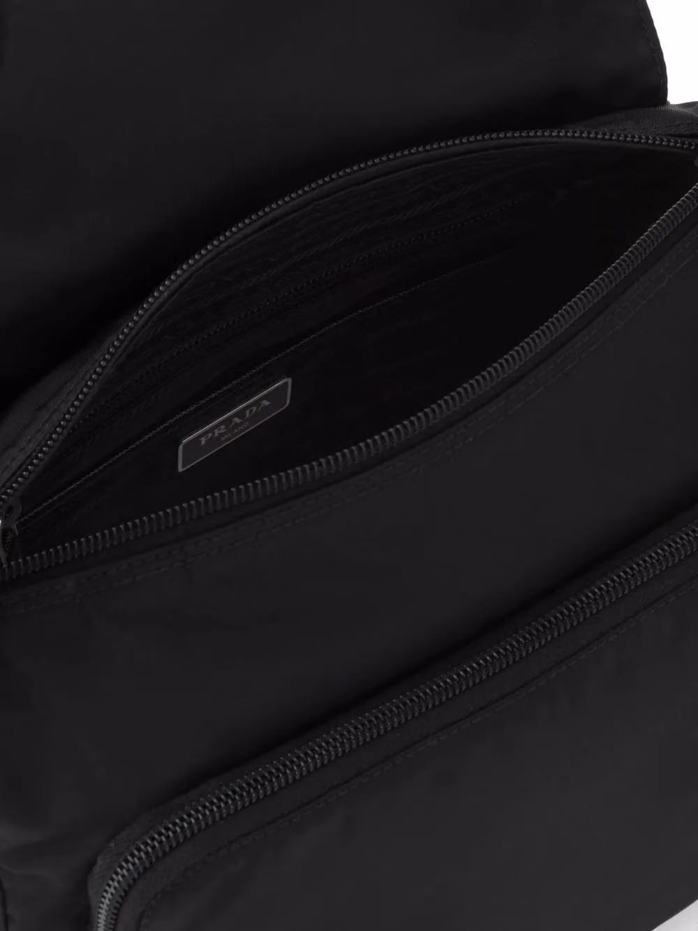 Re-Nylon triangle logo-plaque shoulder bag