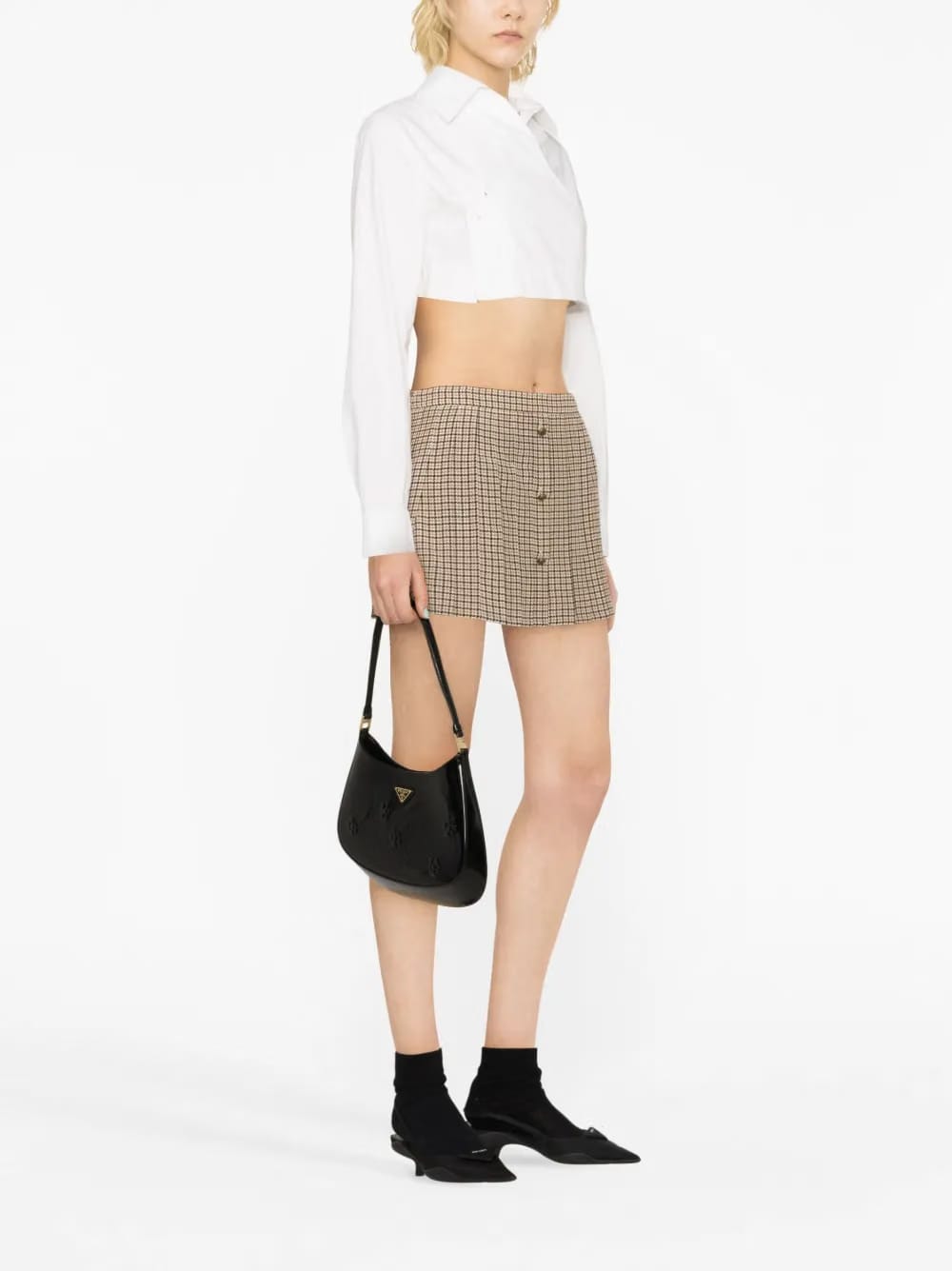 Cleo embossed-detail shoulder bag