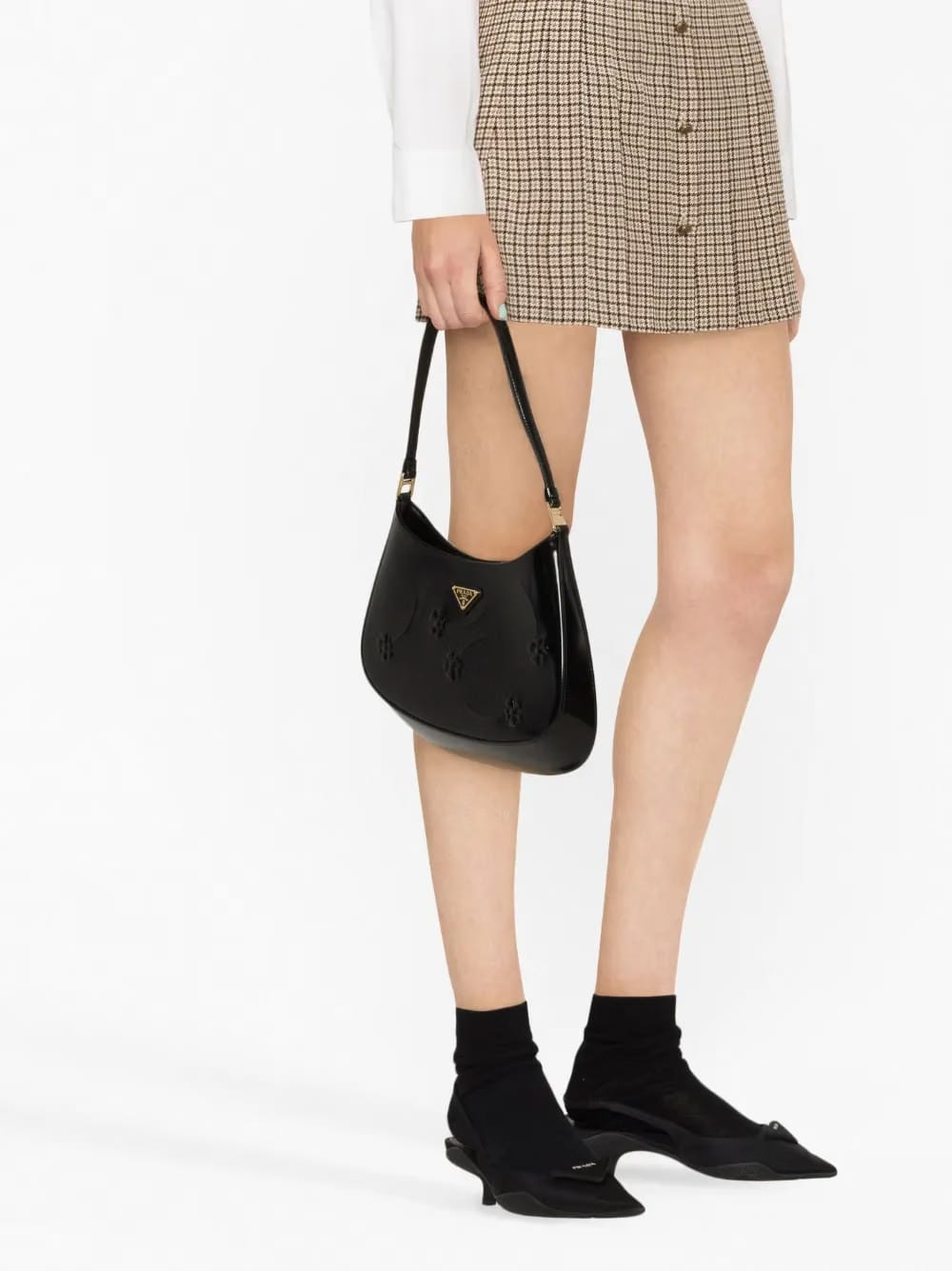Cleo embossed-detail shoulder bag