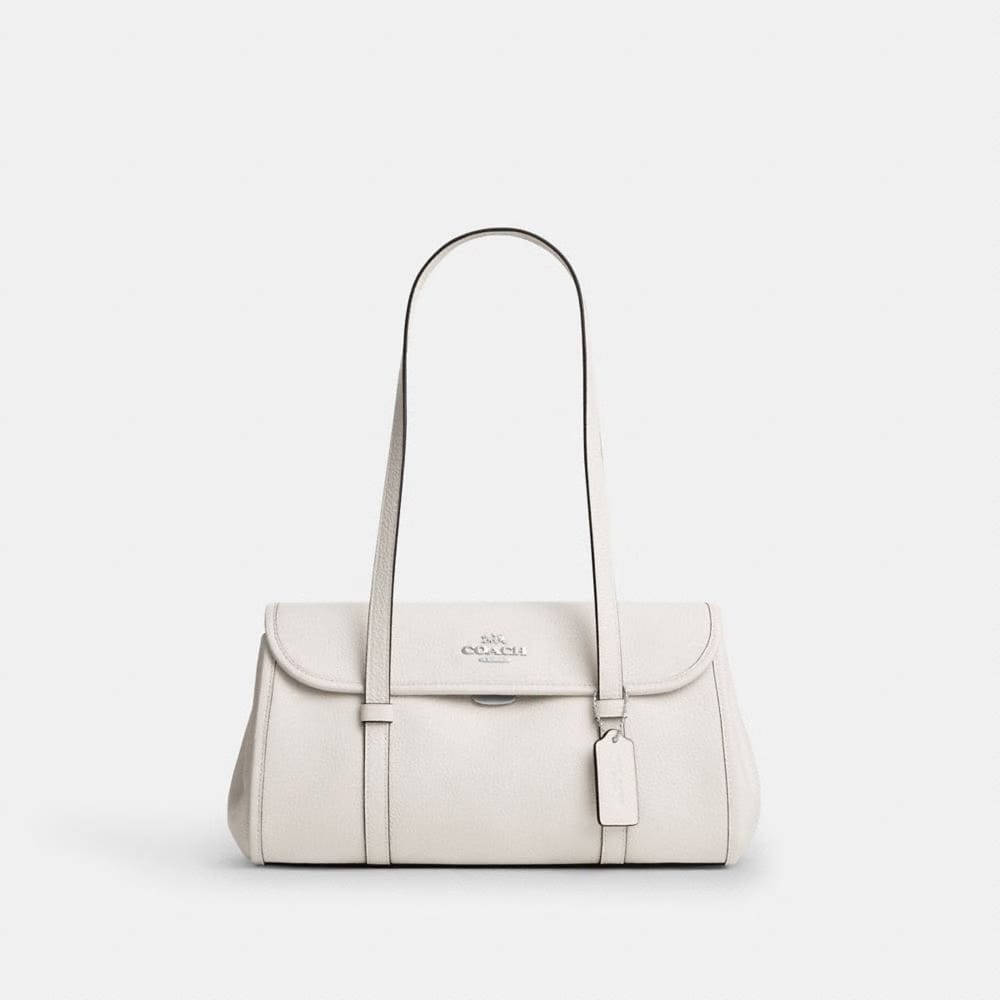 Coach Bridget Flap Shoulder Bag Silver Chalk