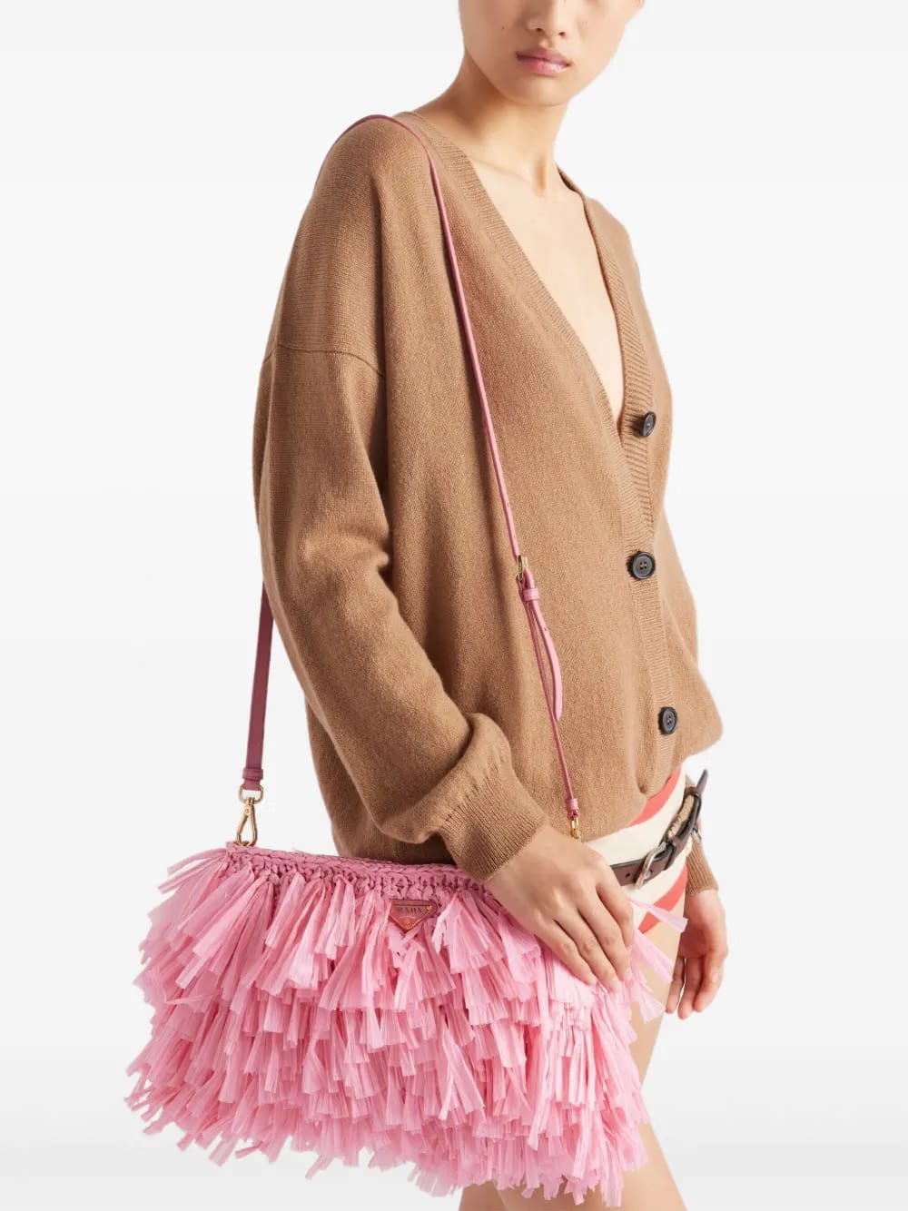 medium fringed clutch bag