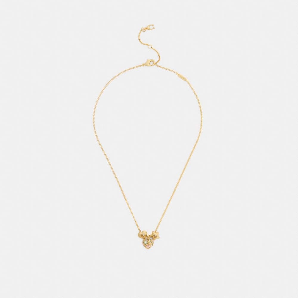 Coach Stars And Hearts Rondell Pendant Necklace Gold
