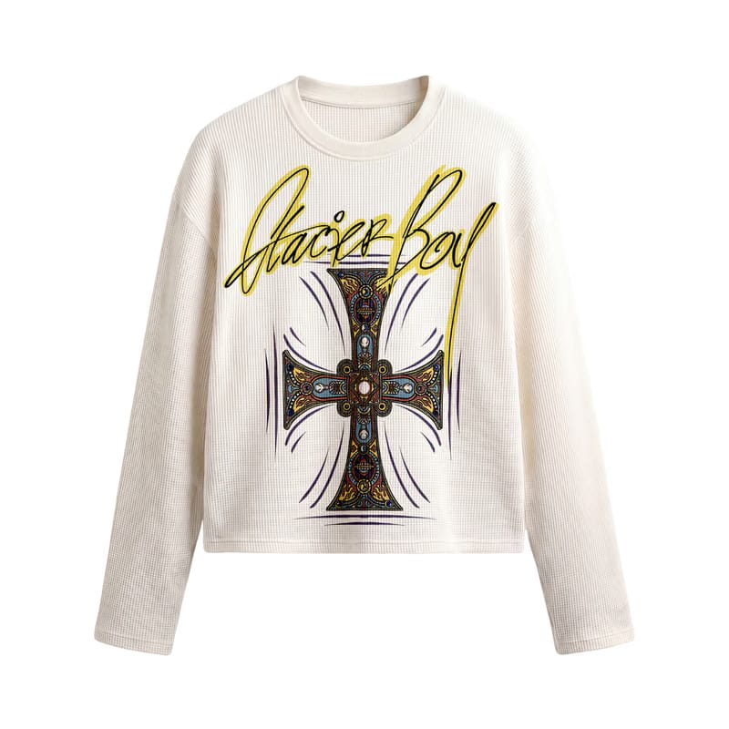 Glacier Boy Off White Waffle T-shirt