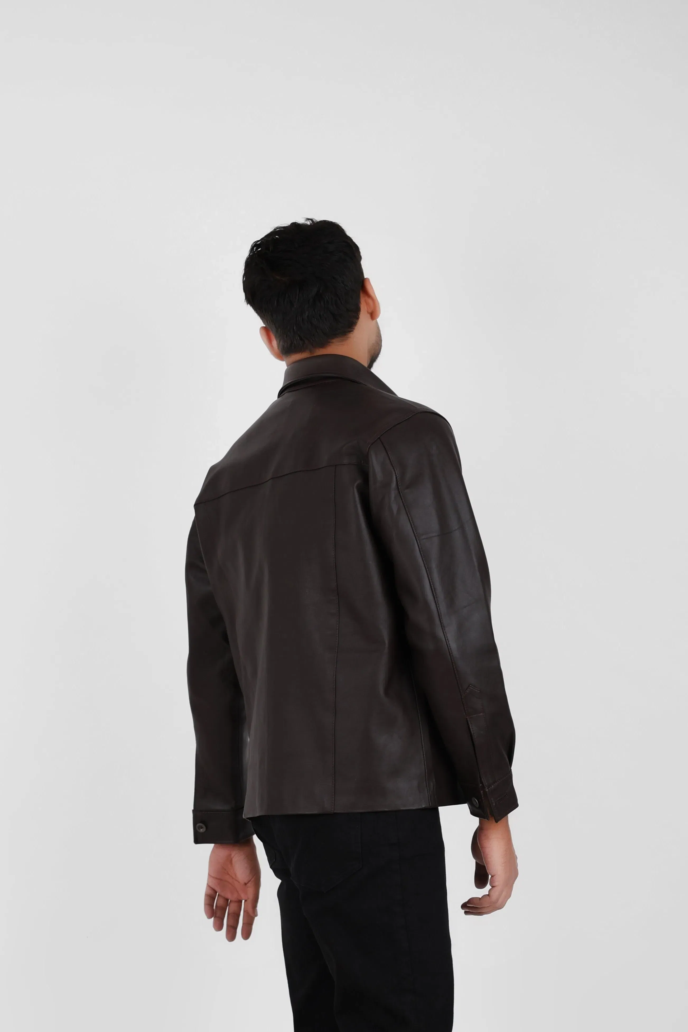 Classic Leather Shacket Chocolate Brown