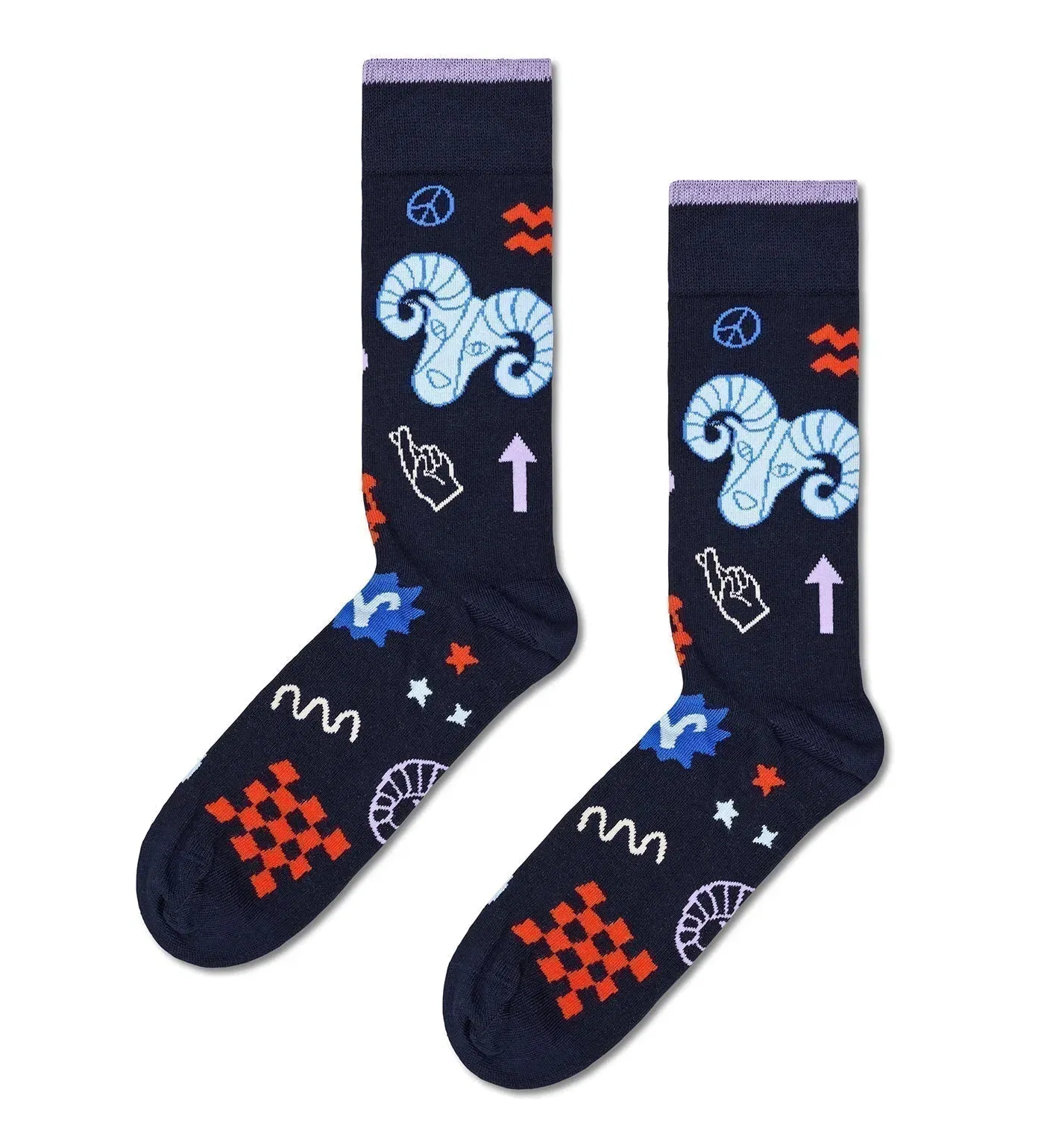 Happy Socks Unisex Aries Crew Length Socks for Women and Men