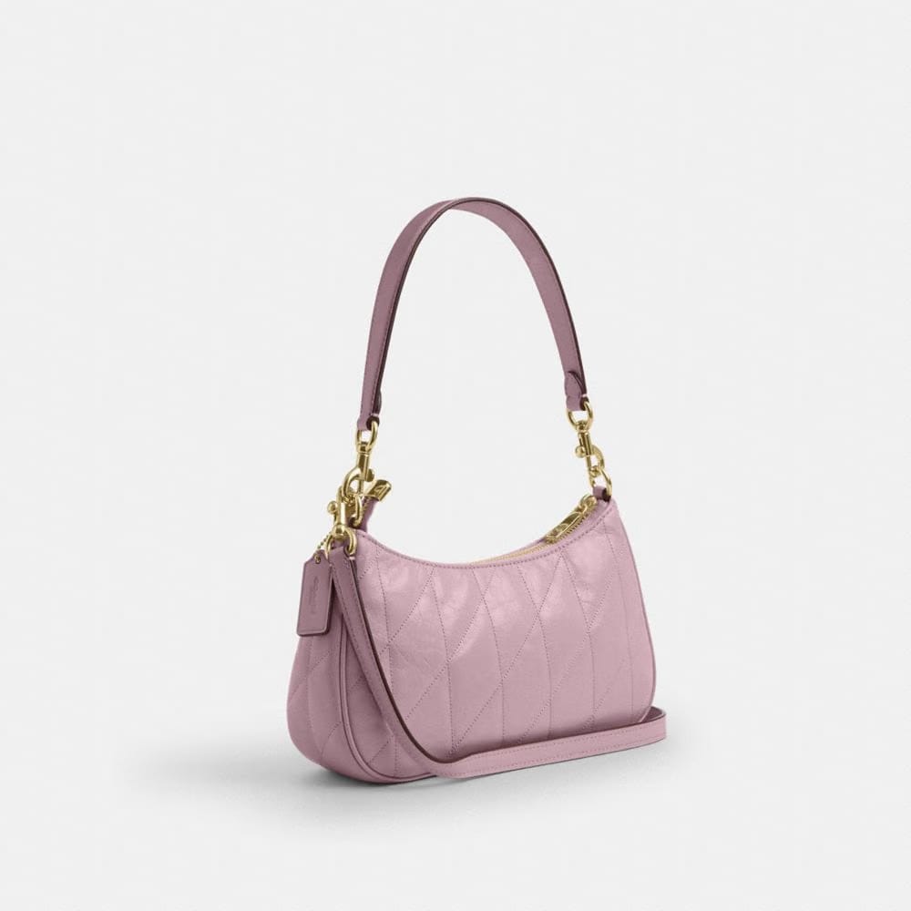 Coach Teri Shoulder Bag With Quilting Gold Carnation