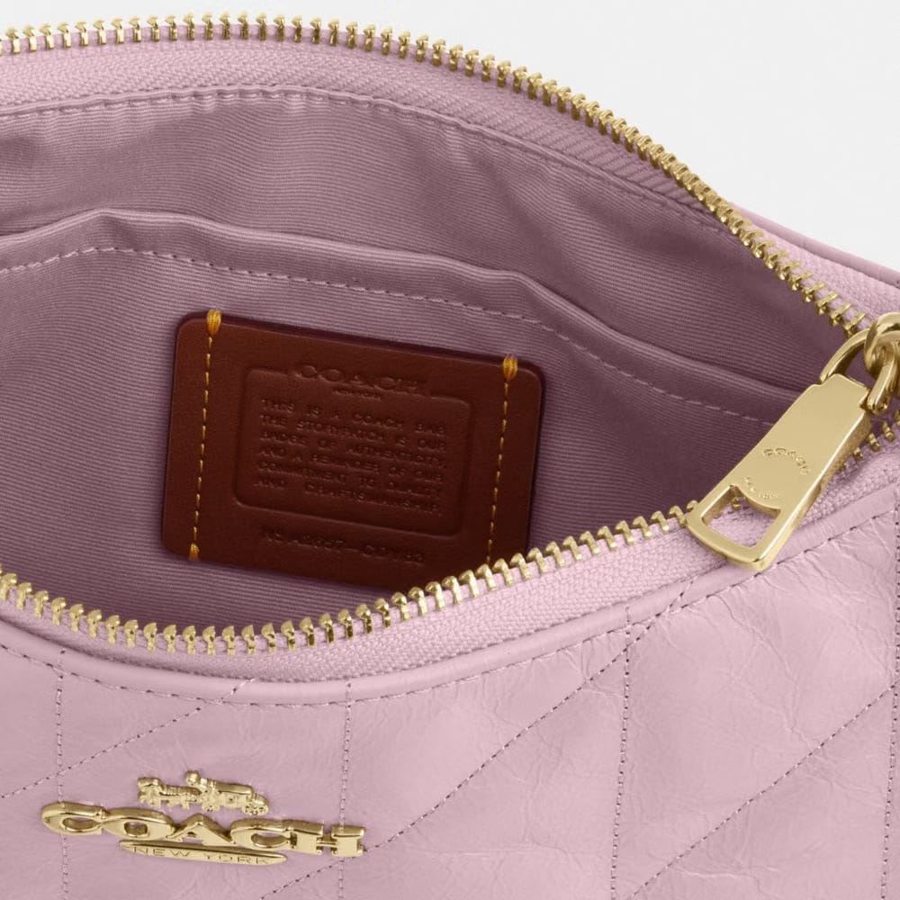 Coach Teri Shoulder Bag With Quilting Gold Carnation