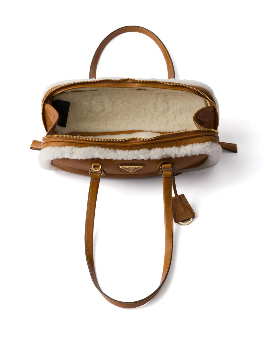 medium shearling leather tote bag