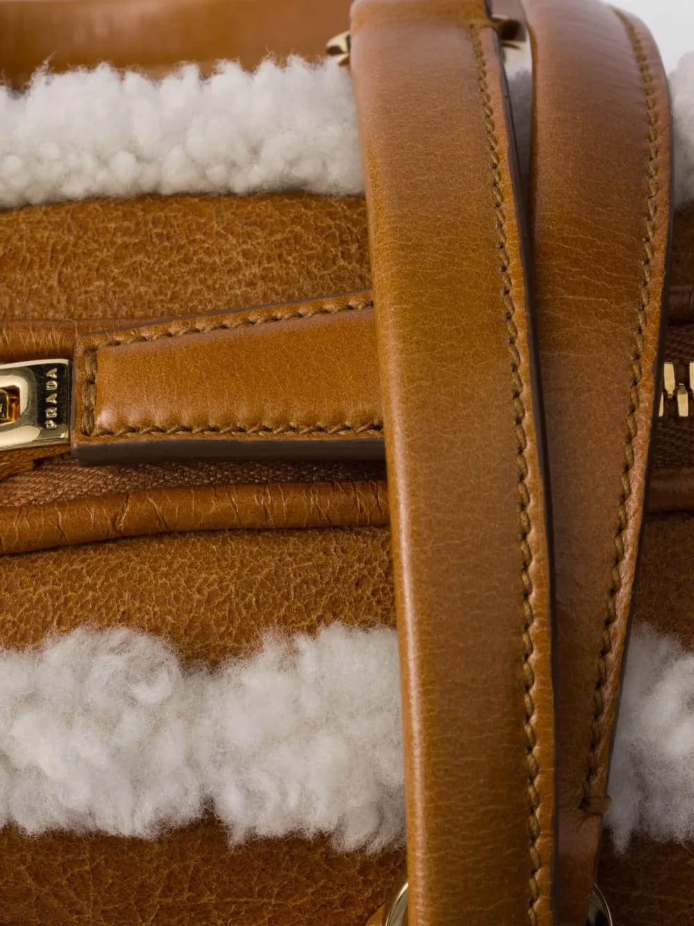 medium shearling leather tote bag