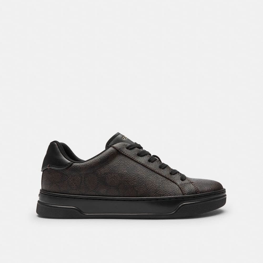 Women's Coach High Line Sneaker In Signature Canvas Walnut & Black