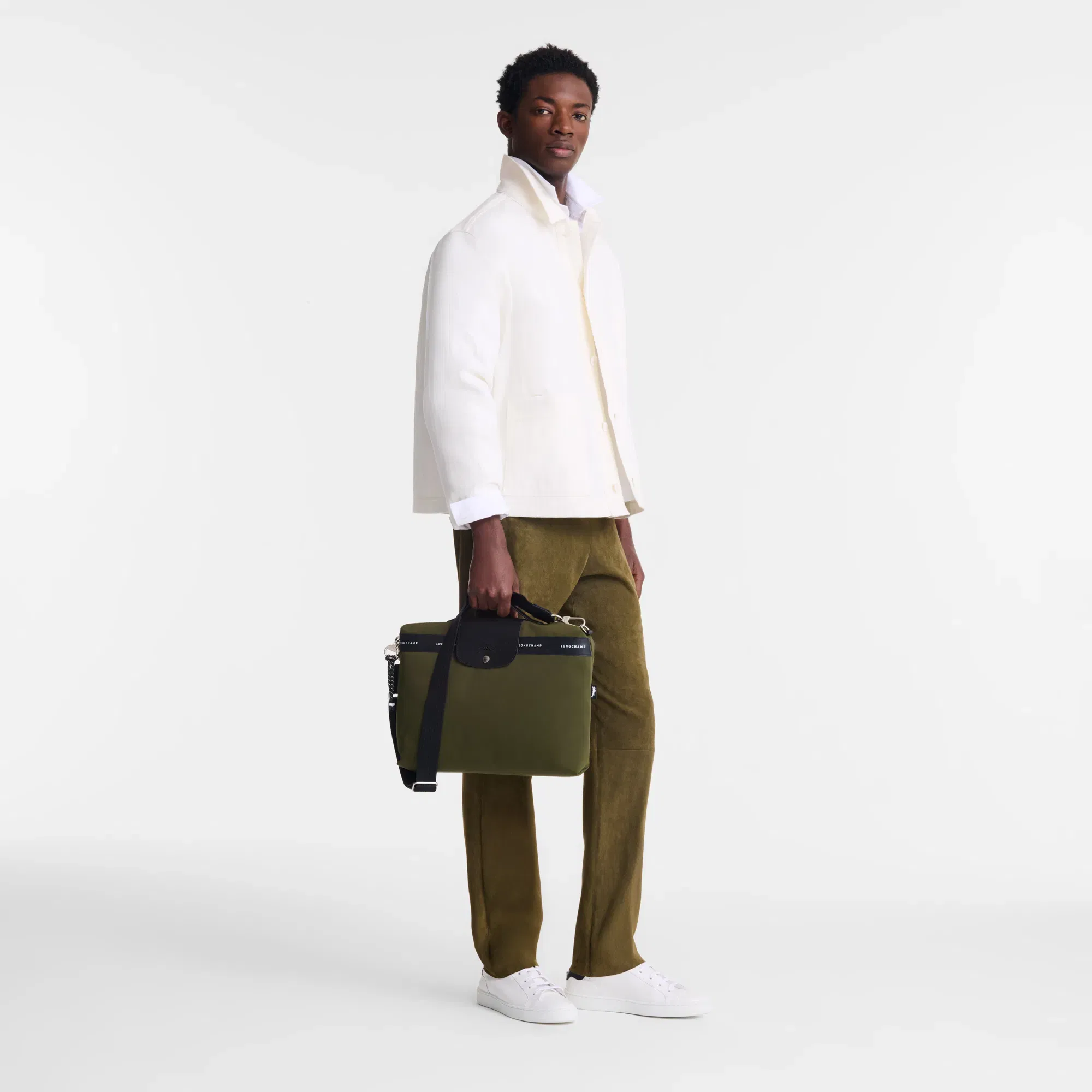 Longchamp Le Pliage Energy Briefcase Khaki