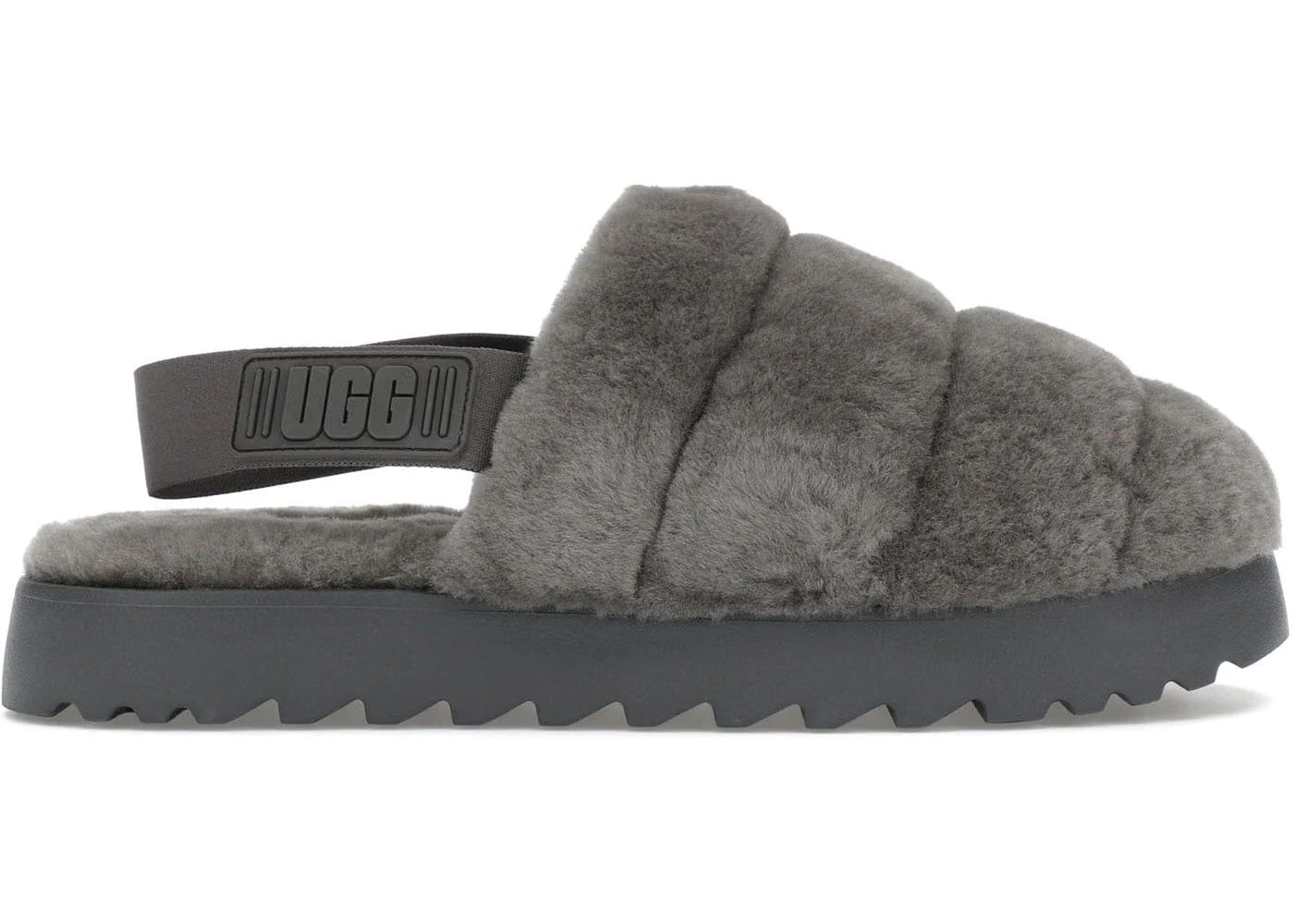 Ugg Super Fluff Slipper Charcoal Womens