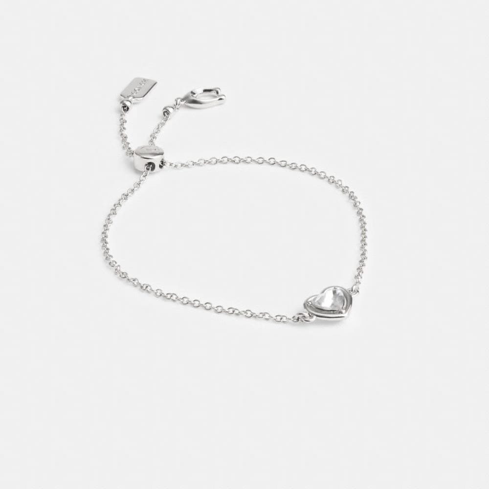 Coach Halo Heart Slider Bracelet Silver