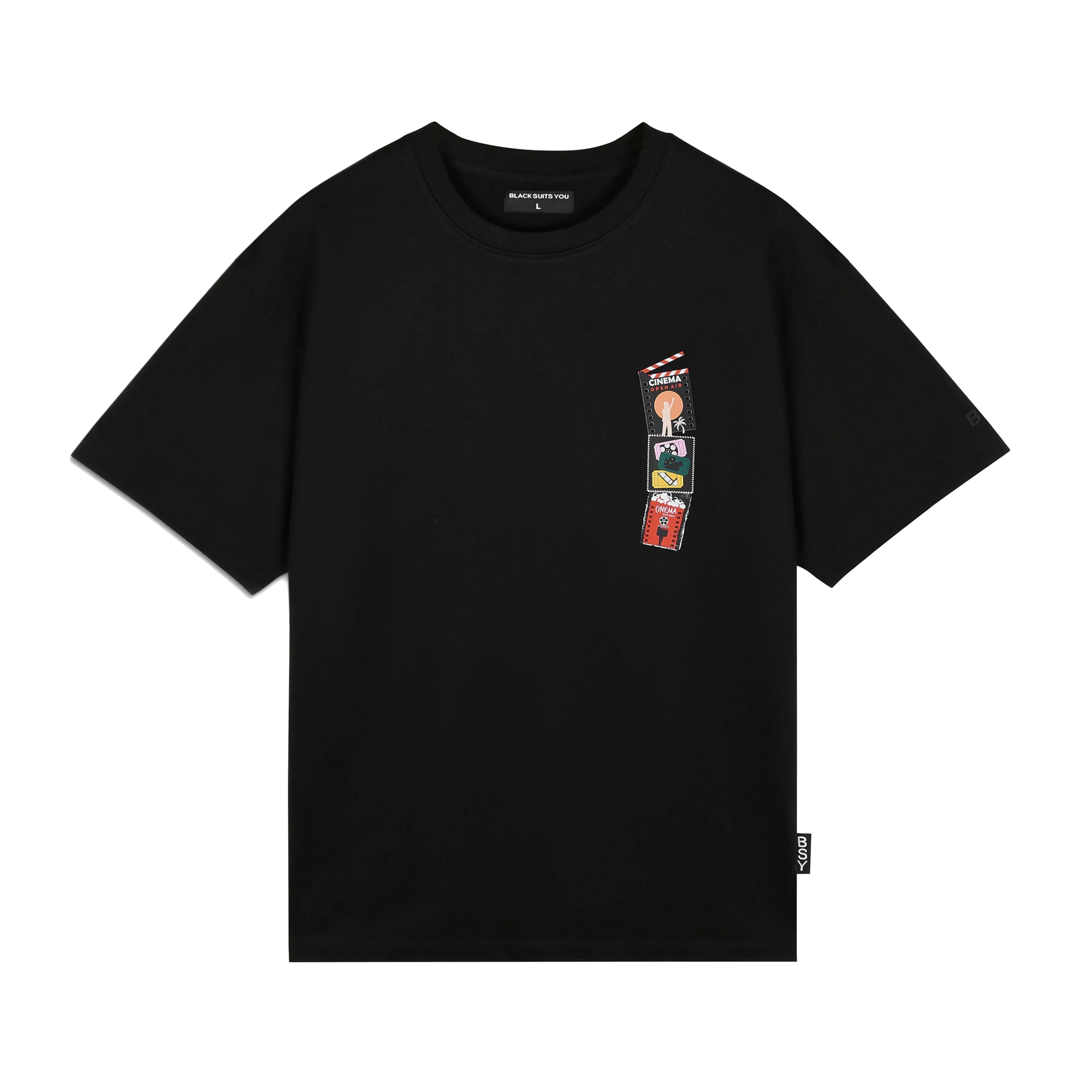 ACTION IN BLACK T-SHIRT