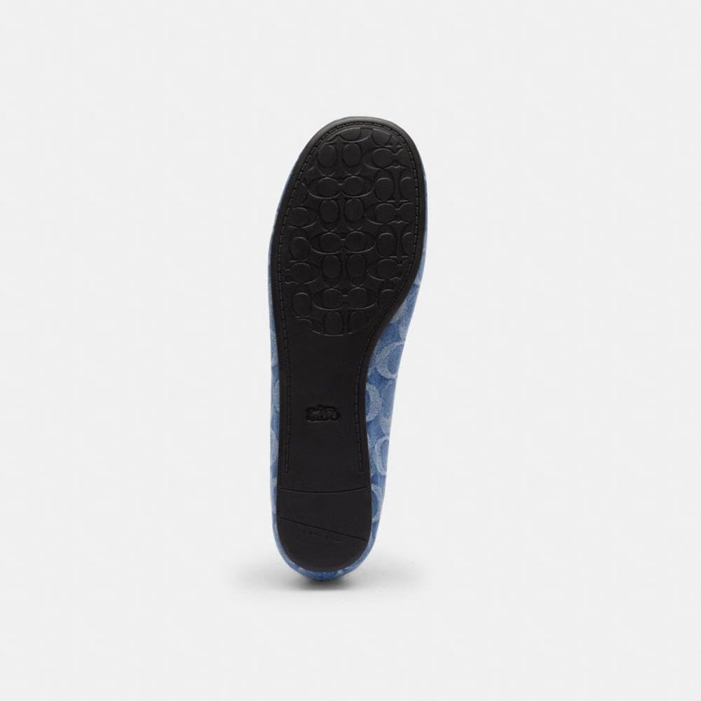 Women's Coach Phoebe Ballet Flat In Signature Denim Indigo