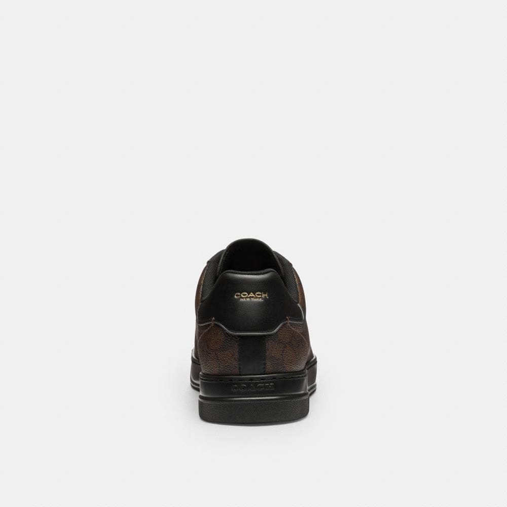 Men's Coach High Line Sneaker In Signature Canvas Walnut & Black