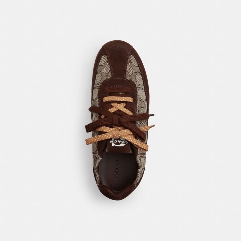 Women's Coach Soft Sneaker In Signature Jacquard Maple Oak