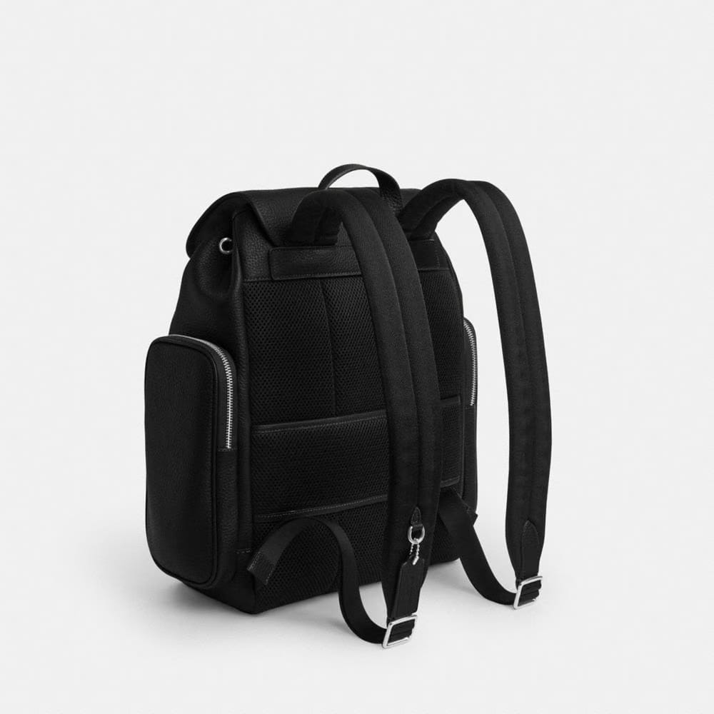 Coach Finn Backpack Silver Black