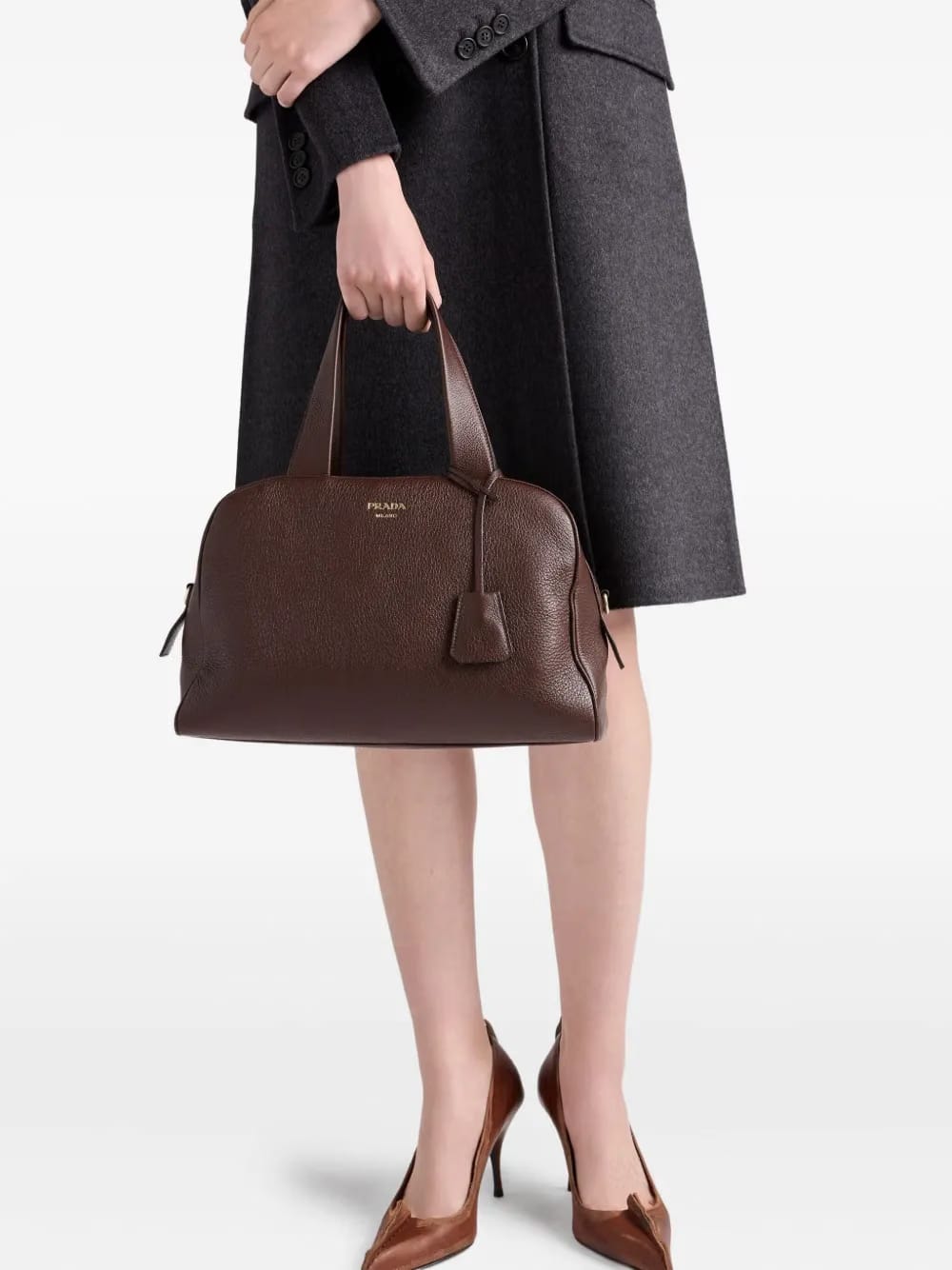 large leather top-handle tote bag