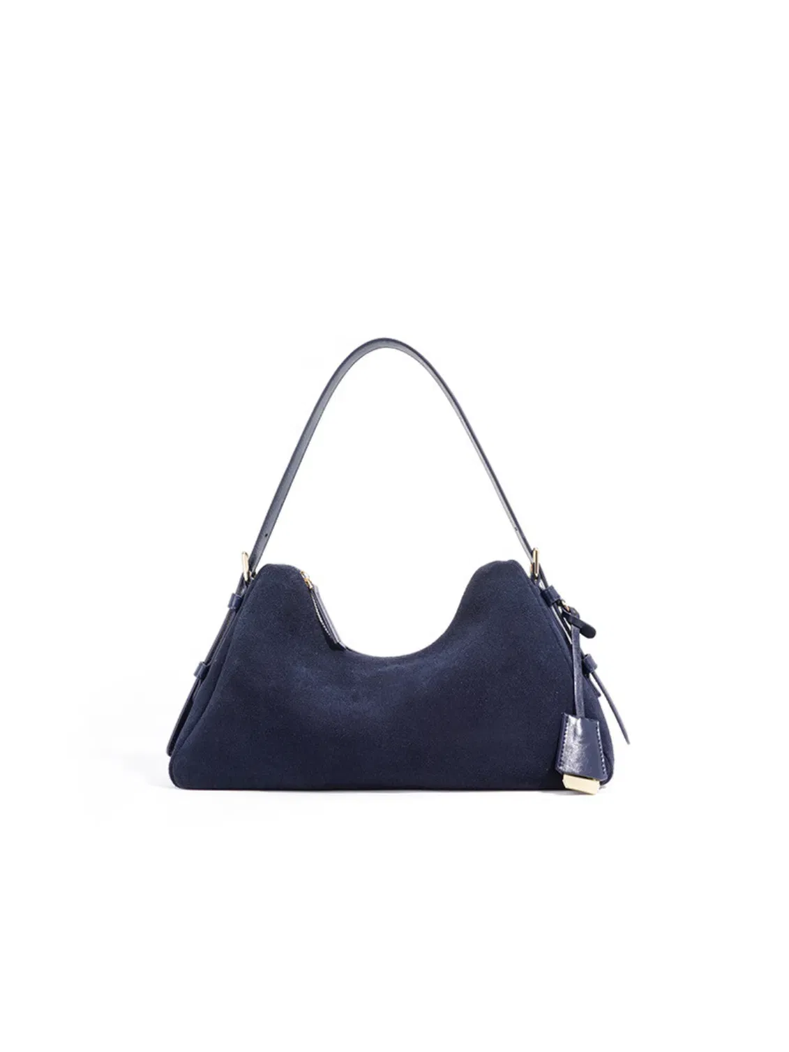 Velena - Ladies Suede Leather Baguette Bag | Navy