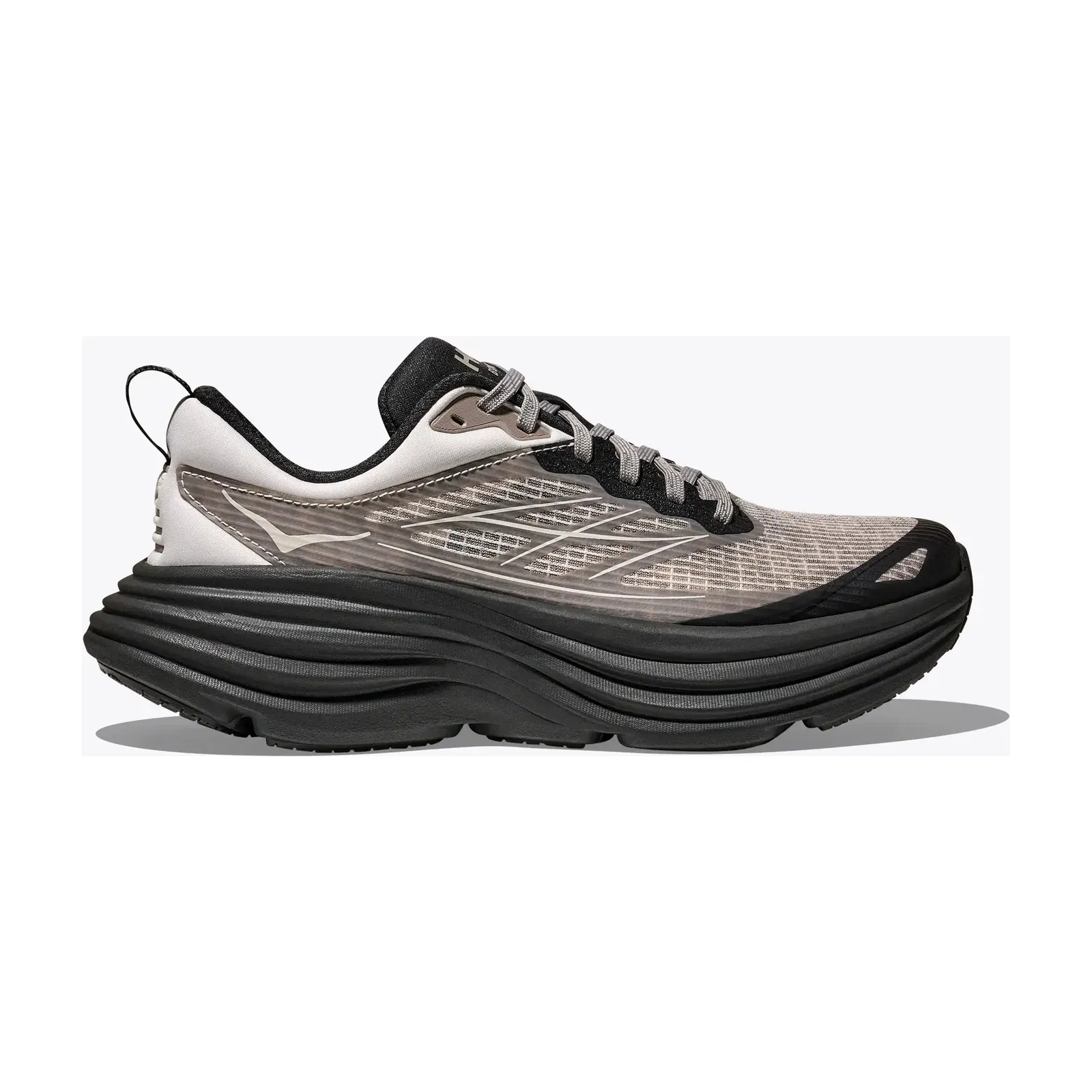 Hoka Stealth Tech Bondi 8 Caged Grout Carbon Black