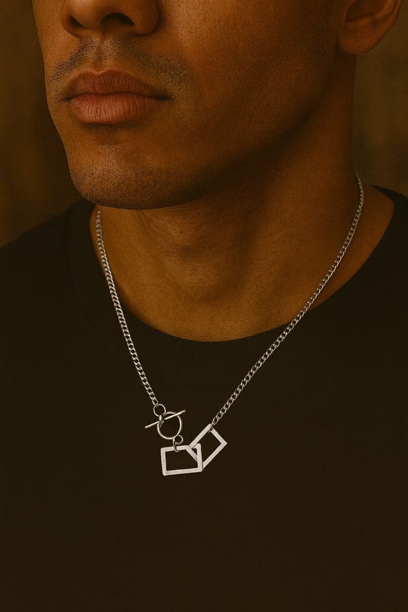 Three Ring Linked Pendant Sweater Chain