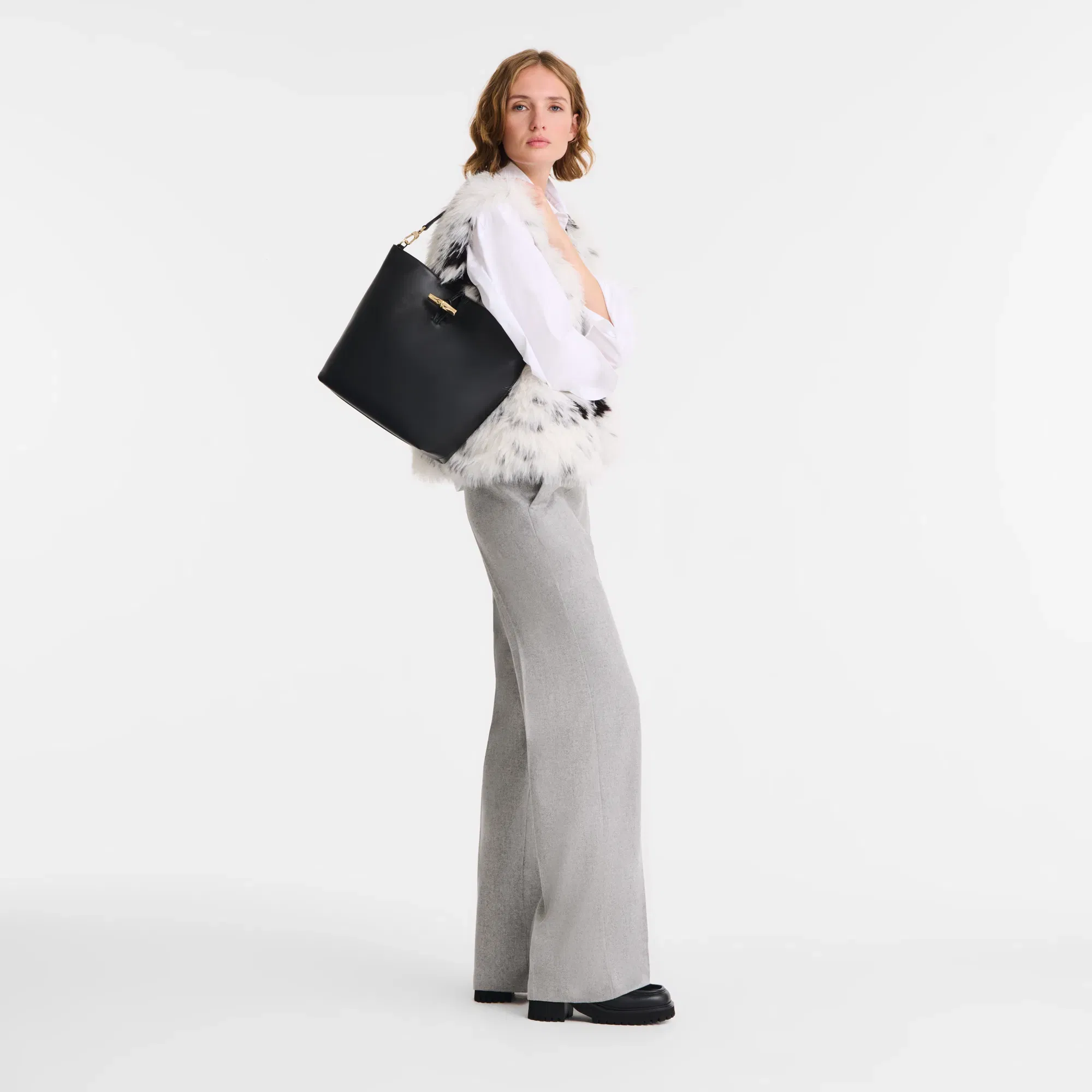 Longchamp Le Roseau M Hobo bag Black