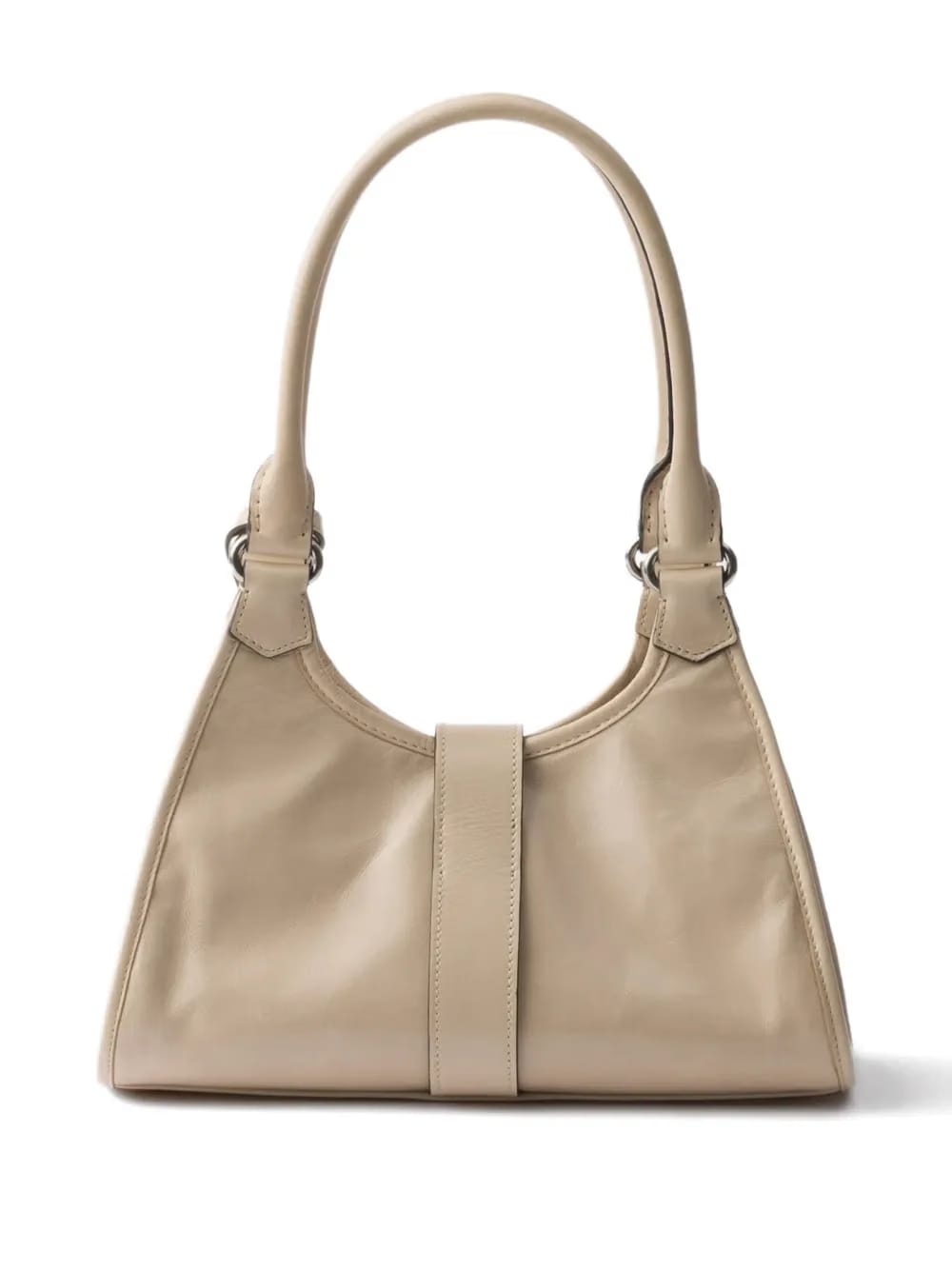 small leather push-lock tote bag