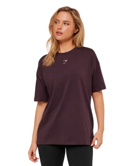 Women's Gymshark Trace Graphic Oversized T-Shirt Gs Cherry Purple
