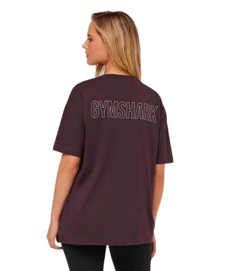 Women's Gymshark Trace Graphic Oversized T-Shirt Gs Cherry Purple